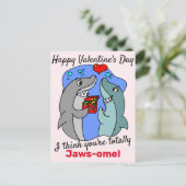 Ich glaube, du bist total jawsome, Shark Valentine Postkarte (Stehend Vorderseite)