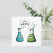 Ich glaube, du überreagierst die Funny Nerd Scienc Einladung (Stehend Vorderseite)