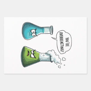 Ich glaube, du überreagierst die Funny Nerd Scienc Geschenkpapier Set