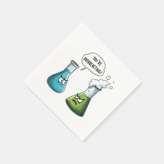 Ich glaube, du überreagierst die Funny Nerd Scienc Serviette (Ecke)