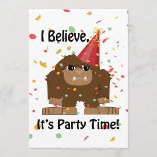 Ich glaube, es ist Party Time Bigfoot Party Einlad Einladung