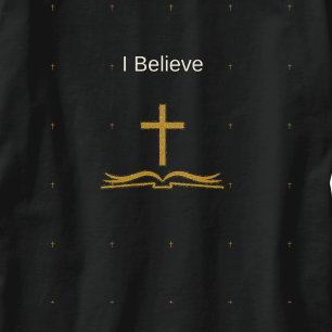 Ich glaube Golden Cross und Bibel Inspirierend T-Shirt