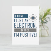 Ich glaube, ich habe ein Elektron verloren, in der Dankeskarte (Stehend Vorderseite)