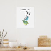 "Ich glaube, ich kann fliegen" Plakatdesign Poster (Küche)