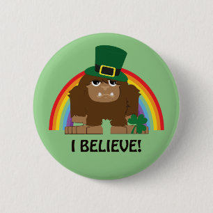 Ich glaube! Leprechaun Bigfoot Button