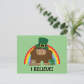 Ich glaube! Leprechaun Bigfoot Postkarte (Stehend Vorderseite)