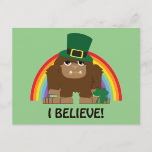 Ich glaube! Leprechaun Bigfoot Postkarte