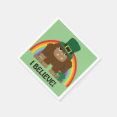 Ich glaube! Leprechaun Bigfoot Serviette (Ecke)