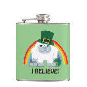 Ich glaube! Leprechaun yeti Flachmann (Vorderseite)