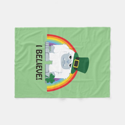 Ich glaube! Leprechaun Yeti Fleecedecke (Vorderseite (Horizontal))
