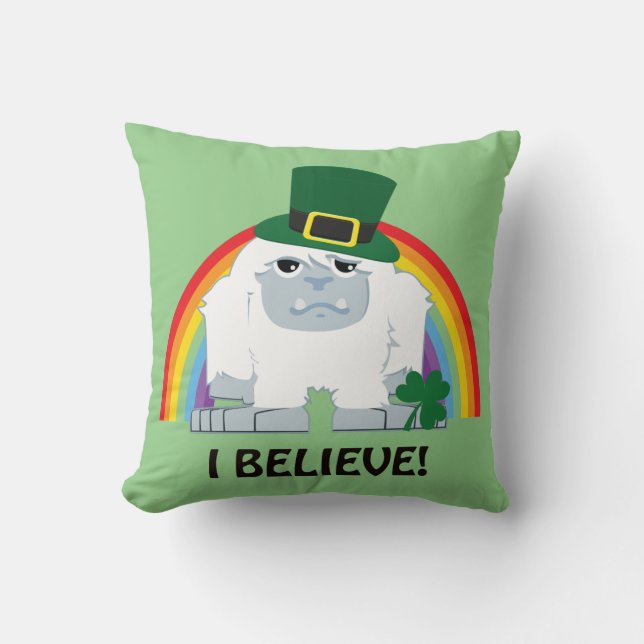 Ich glaube! Leprechaun Yeti Kissen (Vorderseite)