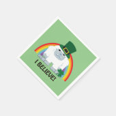 Ich glaube! Leprechaun Yeti Serviette (Ecke)