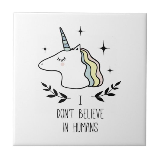 Ich glaube nicht an Menschen Fliese (Vorderseite)