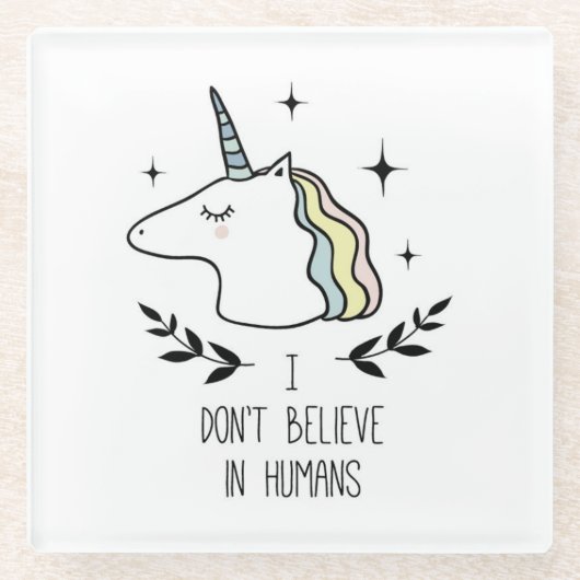 Ich glaube nicht an Menschen Glasuntersetzer (Vorderseite)