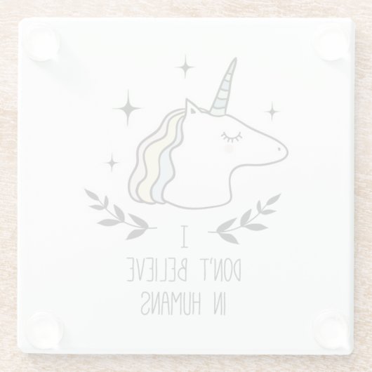 Ich glaube nicht an Menschen Glasuntersetzer (Rückseite)