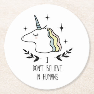 Ich glaube nicht an Menschen Runder Pappuntersetzer