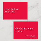 ICH GLAUBE NICHT, DASS WIR uns GETROFFEN haben Visitenkarte (Vorne/Hinten)