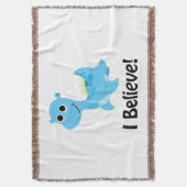 Ich glaube! Niedlich Blue Nessie Decke (Vorderseite Vertikal)