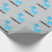 Ich glaube! Niedlich Blue Nessie Geschenkpapier (Ecke)