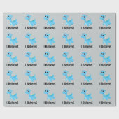 Ich glaube! Niedlich Blue Nessie Geschenkpapier (Flach)