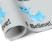 Ich glaube! Niedlich Blue Nessie Geschenkpapier (Rolleneckpunkt)