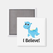 Ich glaube! Niedlich Blue Nessie Magnet (Vorderseite/Rückseite)