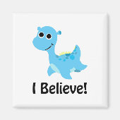 Ich glaube! Niedlich Blue Nessie Magnet (Vorne)