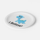 Ich glaube! Niedlich Blue Nessie Pappteller (Schrägansicht)