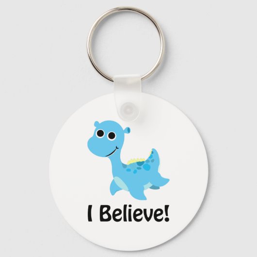 Ich glaube! Niedlich Blue Nessie Schlüsselanhänger (Vorderseite)