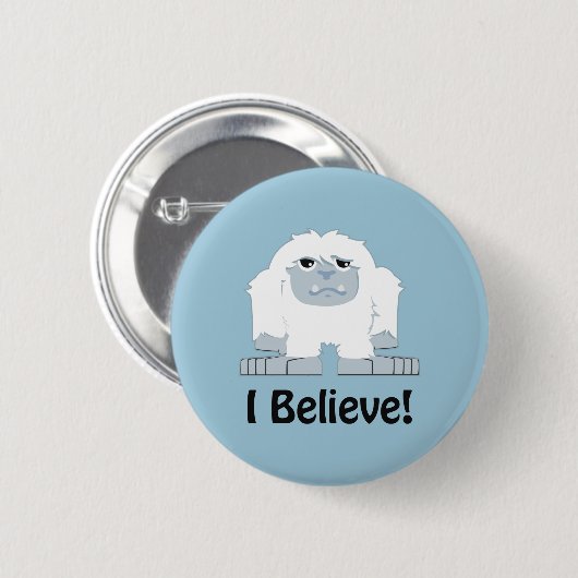 Ich glaube! Niedlich Yeti Button (Vorne & Hinten)