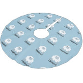 Ich glaube! Niedlich Yeti Polyester Weihnachtsbaumdecke (Schrägansicht)