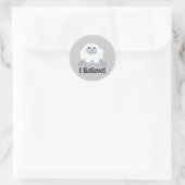 Ich glaube! Niedlich Yeti Runder Aufkleber (Tasche)