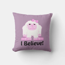 Ich glaube niedlichem Cartoon-MädchenYeti Kissen