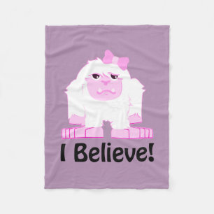 Ich glaube, Niedlicher Cartoon Girl Yeti Fleecedecke