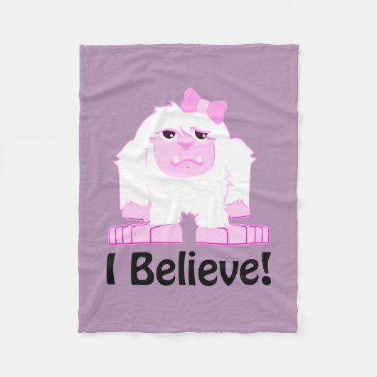 Ich glaube, Niedlicher Cartoon Girl Yeti Fleecedecke (Vorderseite)