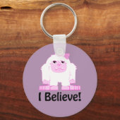 Ich glaube, Niedlicher Cartoon Girl Yeti Schlüsselanhänger (Vorderseite)