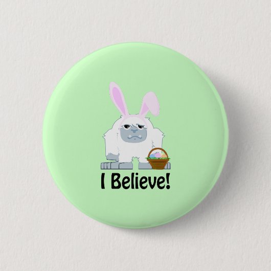 Ich glaube! Ostern Yeti Button (Vorderseite)