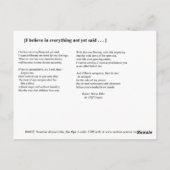 ICH GLAUBE POSTKARTE (Rückseite)