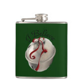Ich glaube Reindeer Bell Flask Flachmann (Vorderseite)