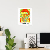 "Ich glaube" Santa Art Print Poster (Heimbüro)
