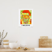 "Ich glaube" Santa Art Print Poster (Küche)