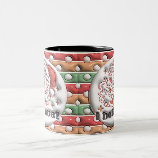 Ich glaube Santa Tasse - 3D Puffsack-Stil (Mittel)