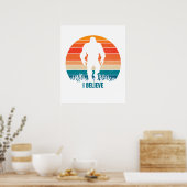 Ich glaube Sasquatch Bigfoot Print und Poster (Küche)