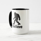 Ich glaube - schwarzer Silhouette Tasse (Vorderseite Links)