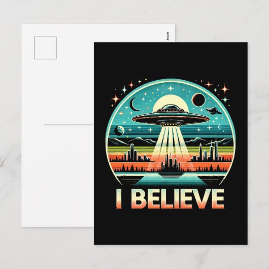 Ich glaube - UFO Feiertagspostkarte (Vorne/Hinten)
