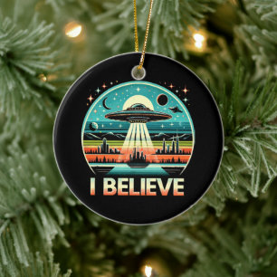 Ich glaube - UFO Keramik Ornament