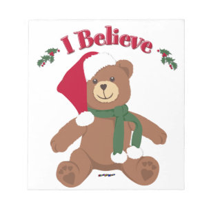 Ich glaube! Weihnachts-Teddybär Notizblock