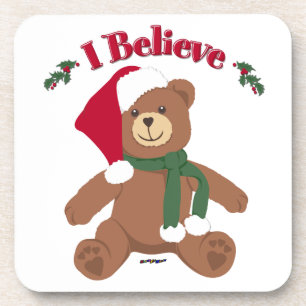 Ich glaube! Weihnachts-Teddybär Untersetzer