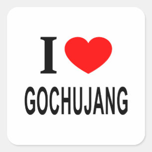 Ich ❤️ GOCHUJANG Ich liebe GOCHUJANG Ich mag GOCHU Quadratischer Aufkleber