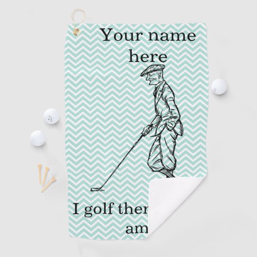 "Ich golfe deshalb bin ich" Funny Personalisiert Golfhandtuch (Insitu)